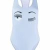 Chiara Ferragni flirting eyes print one-piece