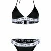 Chiara Ferragni logo-tape halterneck bikini set