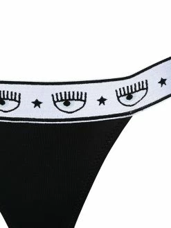 Chiara Ferragni logo-tape halterneck bikini set