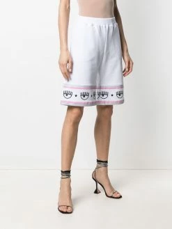 Chiara Ferragni logo-trim track shorts