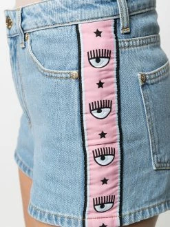 Chiara Ferragni Eye logo-tape denim shorts