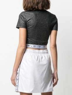 Chiara Ferragni glitter-detail cropped top