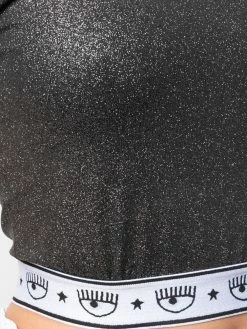 Chiara Ferragni glitter-detail cropped top