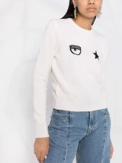 Chiara Ferragni Eyestar intarsia-knit crew-neck jumper