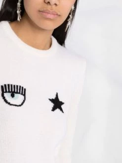 Chiara Ferragni Eyestar intarsia-knit crew-neck jumper