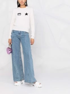 Chiara Ferragni Eyestar intarsia-knit crew-neck jumper