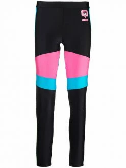 Chiara Ferragni panelled logo-patch leggings