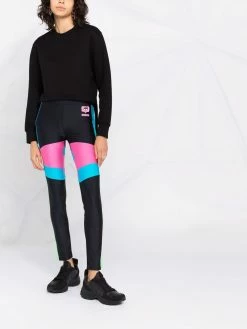 Chiara Ferragni panelled logo-patch leggings