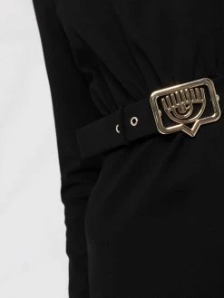 Chiara Ferragni logo-plaque belted dress