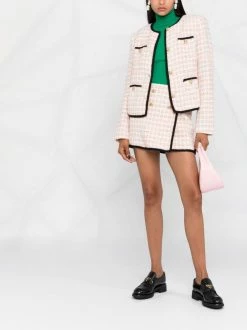 Chiara Ferragni contrasting-trim tweed jacket