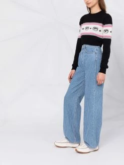 Chiara Ferragni eye-knit cashmere-wool jumper