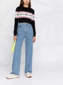 Chiara Ferragni eye-knit cashmere-wool jumper