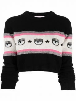 Chiara Ferragni eye-knit cashmere-wool jumper
