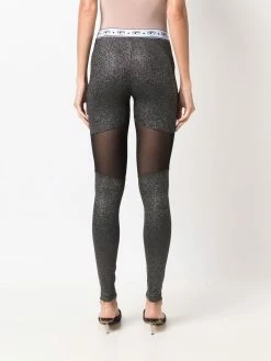 Chiara Ferragni glittered sheer-panel leggings