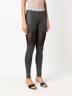 Chiara Ferragni glittered sheer-panel leggings