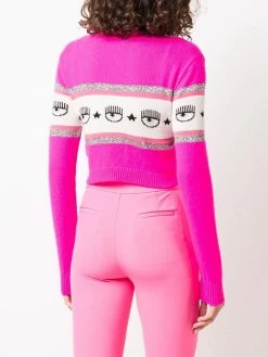 Chiara Ferragni intarsia-knit cropped jumper