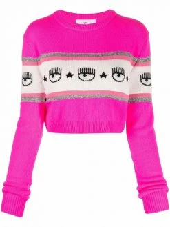 Chiara Ferragni intarsia-knit cropped jumper
