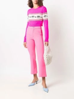 Chiara Ferragni intarsia-knit cropped jumper