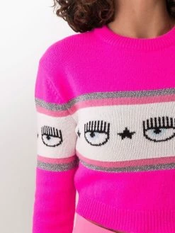 Chiara Ferragni intarsia-knit cropped jumper