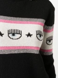 Chiara Ferragni glitter trim intarsia-knit jumper
