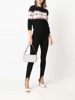 Chiara Ferragni glitter trim intarsia-knit jumper