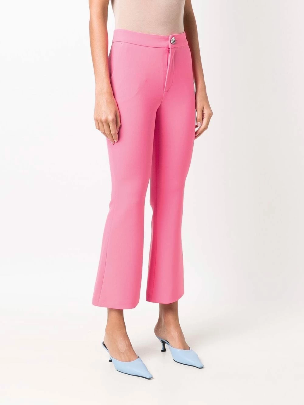 Chiara Ferragni Crystal button flared cropped trousers cropped pants of women 3 Chiara Ferragni crystal-button flared cropped trousers