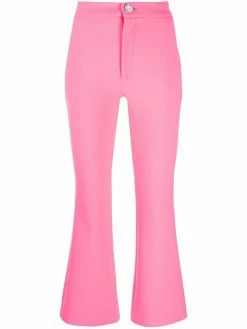 Chiara Ferragni crystal-button flared cropped trousers