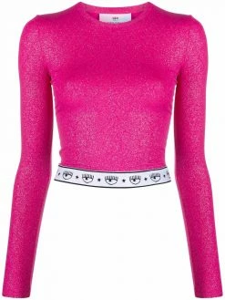 Chiara Ferragni logo band glittered T-shirt