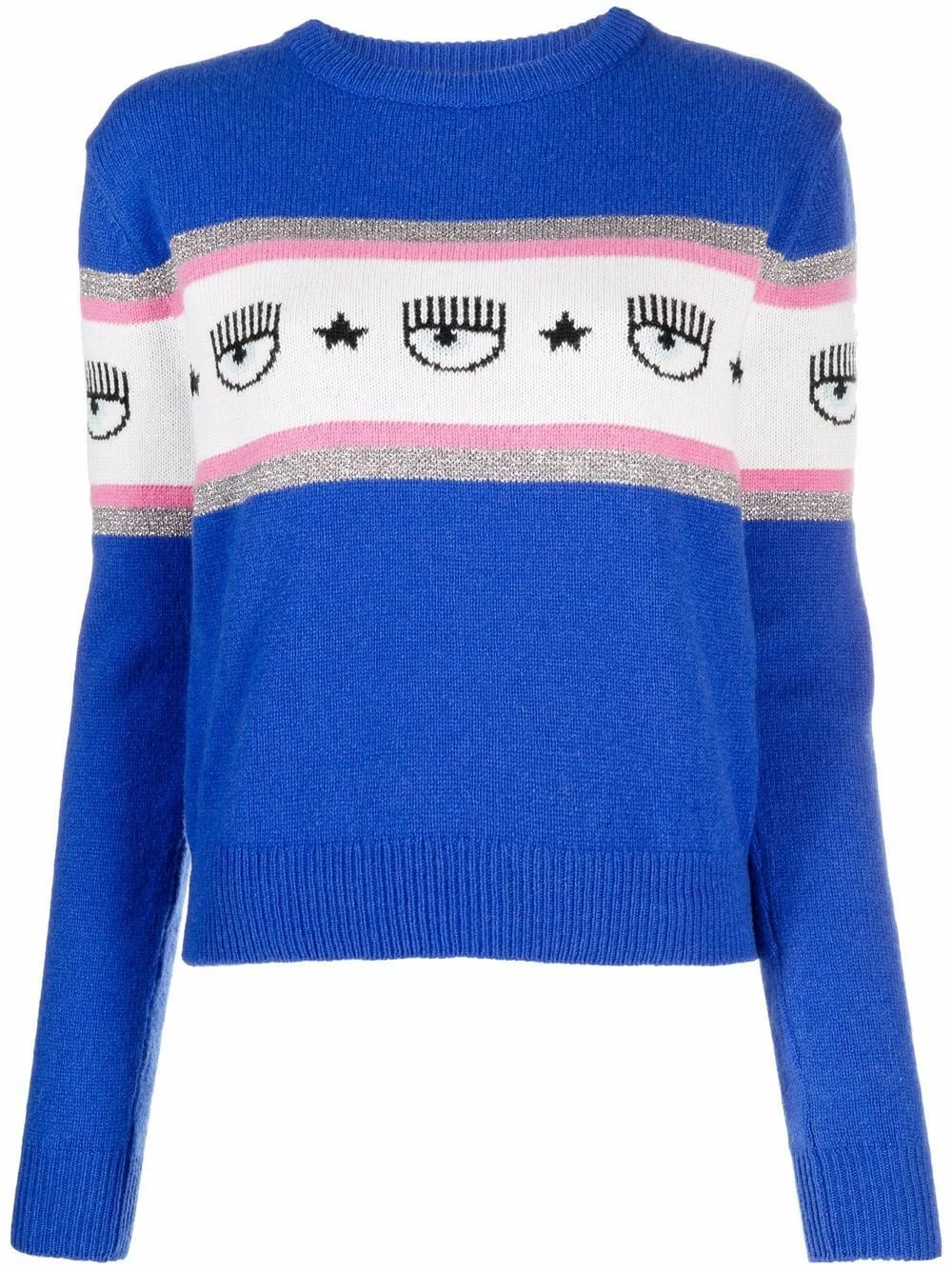 Chiara Ferragni Logo print knitted jumper knitted sweaters of women 1 Chiara Ferragni logo-print knitted jumper