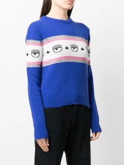 Chiara Ferragni Logo print knitted jumper knitted sweaters of women 7 Chiara Ferragni logo-print knitted jumper