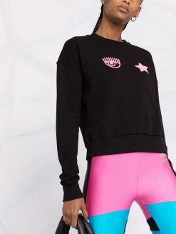 Chiara Ferragni Logomania-patch cotton sweatshirt