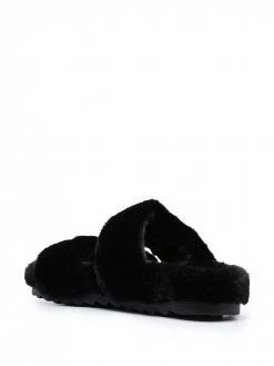 Chiara Ferragni eye-motif faux-fur open-toe slides