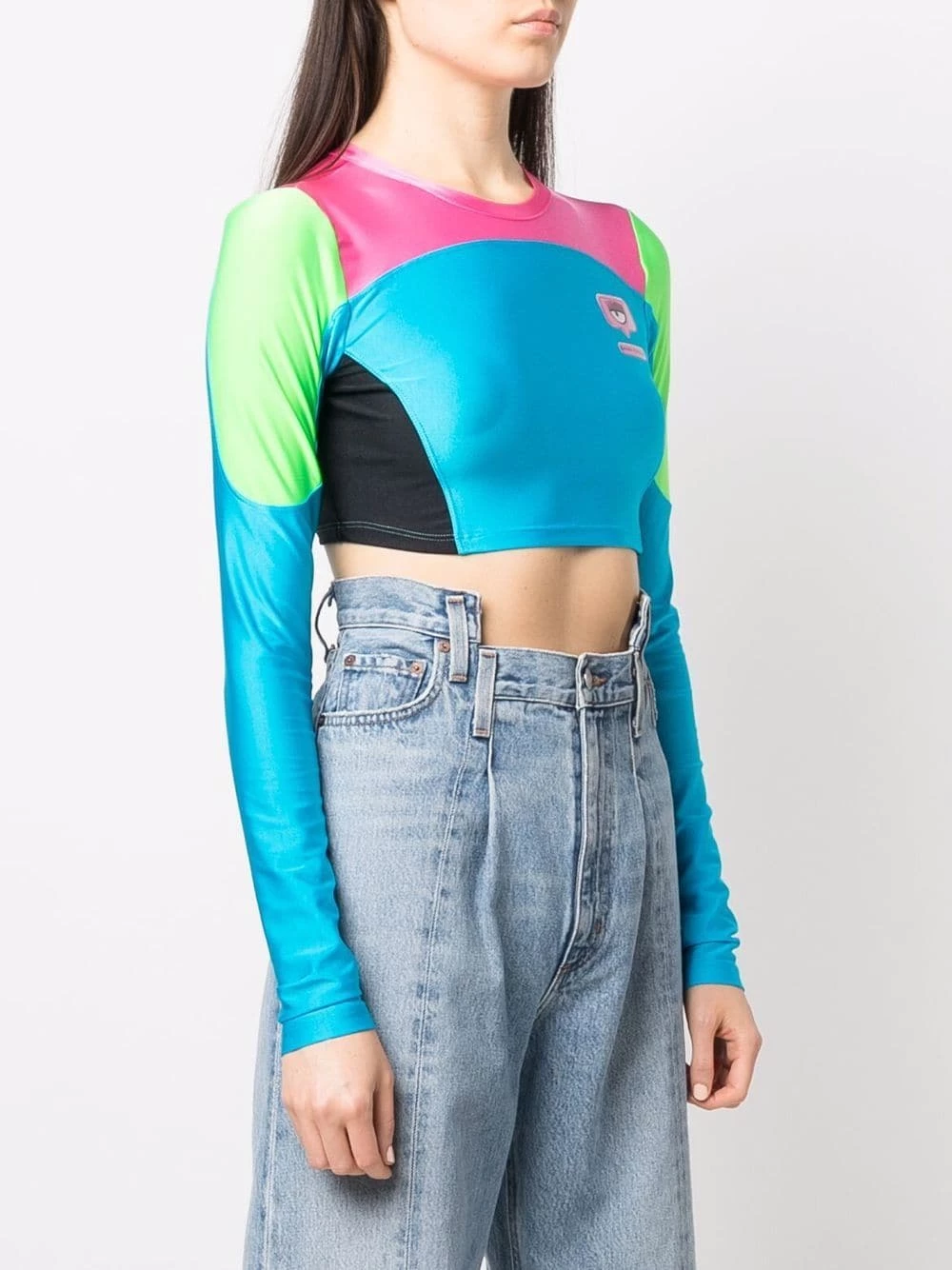 Chiara Ferragni Colour block cropped top t-shirts & jersey shirts of women 3 Chiara Ferragni colour-block cropped top