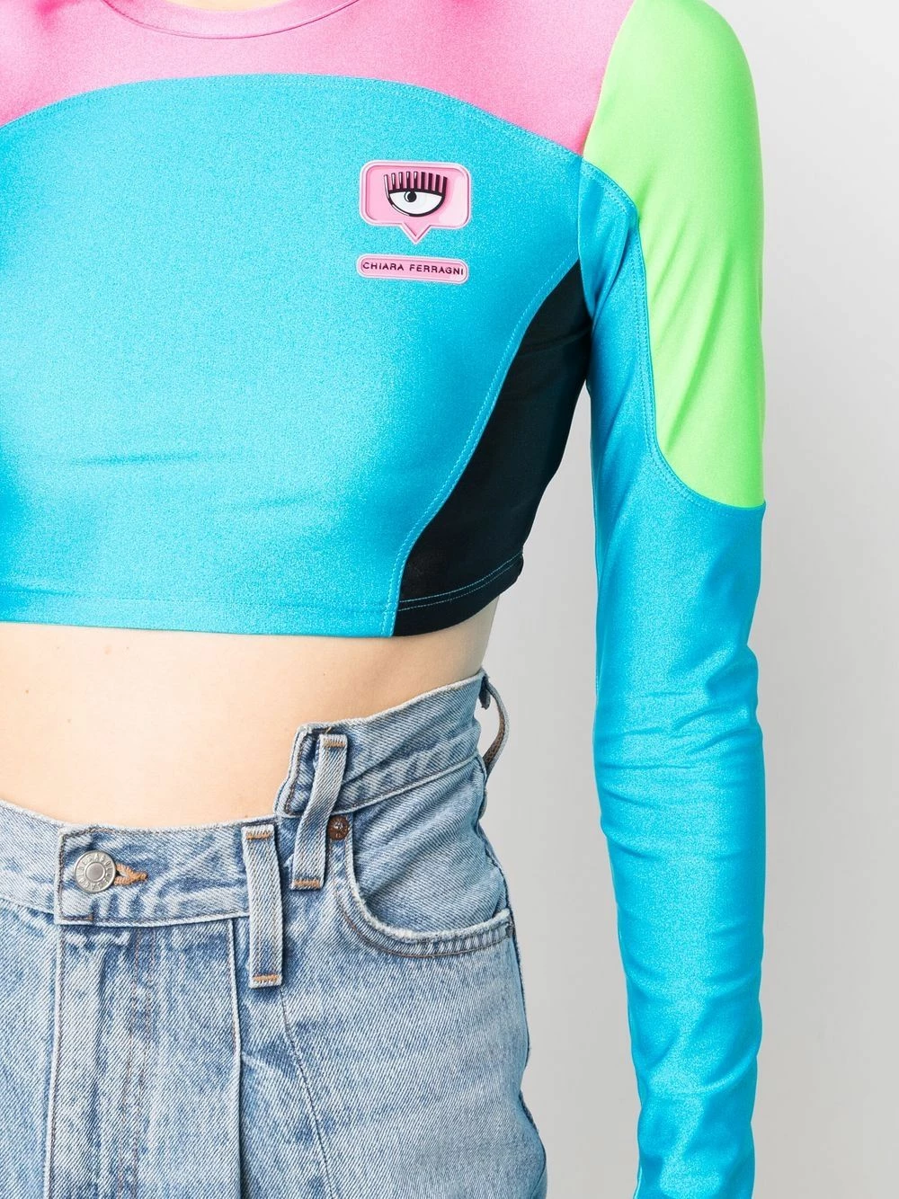 Chiara Ferragni Colour block cropped top t-shirts & jersey shirts of women 5 Chiara Ferragni colour-block cropped top