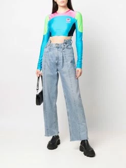 Chiara Ferragni colour-block cropped top