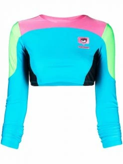 Chiara Ferragni colour-block cropped top