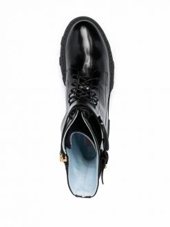 Chiara Ferragni high-shine lace-up combat boots