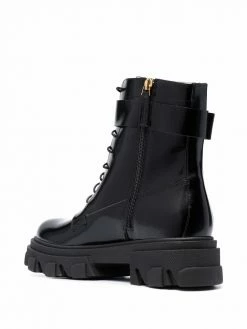 Chiara Ferragni high-shine lace-up combat boots