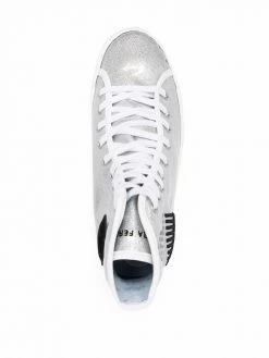 Chiara Ferragni eye-motif metallic high-top sneakers