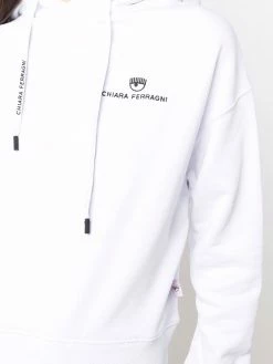 Chiara Ferragni embroidered-logo cotton hoodie