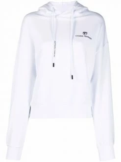 Chiara Ferragni embroidered-logo cotton hoodie