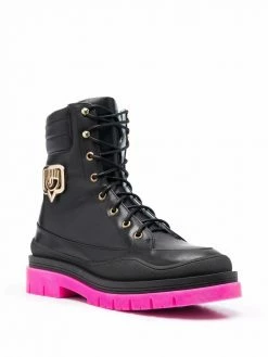 Chiara Ferragni logo lace-up boots