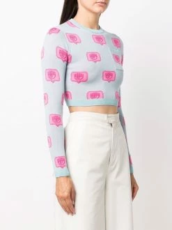 Chiara Ferragni logo-print cropped jumper