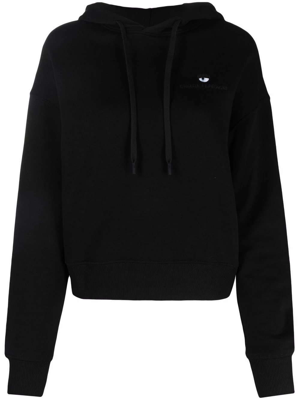 Chiara Ferragni Embroidered logo drawstring hoodie hoodies of women 1 Chiara Ferragni embroidered-logo drawstring hoodie