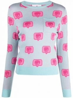 Chiara Ferragni all-over logo jumper
