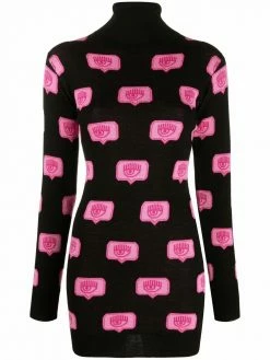 Chiara Ferragni all-over logo print dress