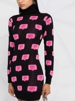 Chiara Ferragni all-over logo print dress