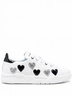 Chiara Ferragni heart pattern lace-up sneakers