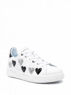 Chiara Ferragni heart pattern lace-up sneakers