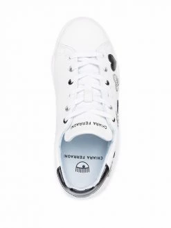 Chiara Ferragni heart pattern lace-up sneakers
